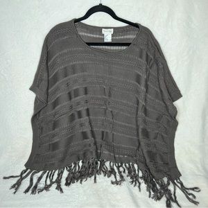 Knit Poncho with Fringe from Grace and Lace
